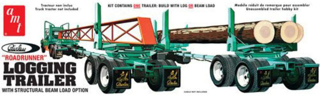 Detailed 1/25 scale model kit of the Peerless Logging Trailer, perfect for hobbyists and collectors.