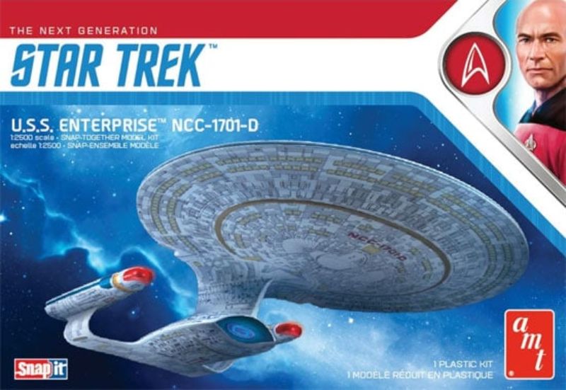 Detailed 1/2500 scale model kit of the Star Trek USS Enterprise, perfect for collectors and hobbyists aged 10+.