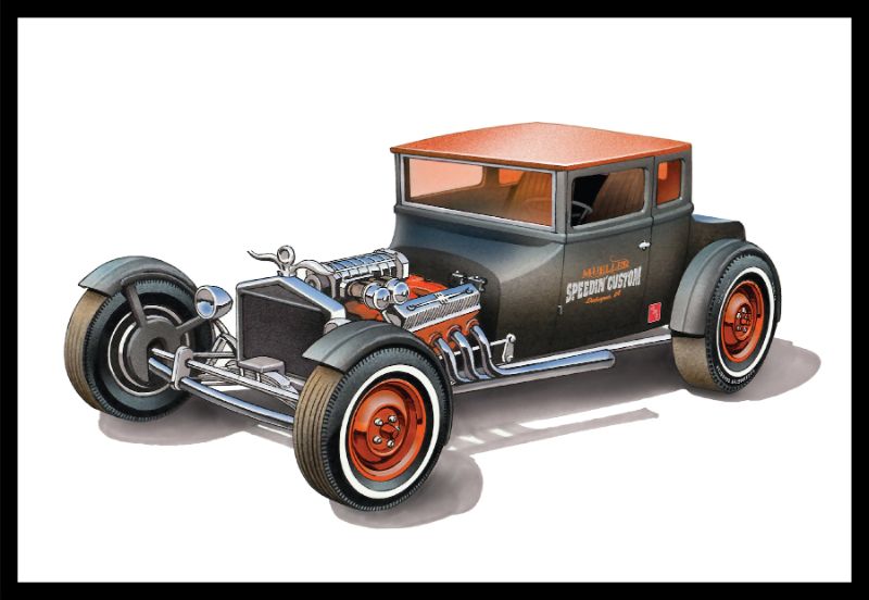 Detailed 1/25 scale model kit of the classic 1925 Ford T Chopped for automotive enthusiasts and hobbyists.