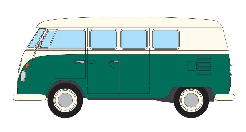 Diecast Model Car - 1/43 VW Type 2 1500SP (White/Green)