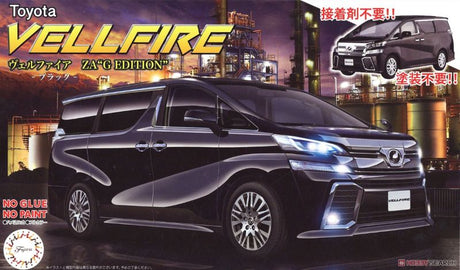 Fujimi 1/24 Toyota Vellfire ZA G plastic kitset, detailed scale model for car enthusiasts, requires glue and paint to assemble.