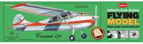 Balsa Glider Kit 1/18 Cessna 170 with 24-inch wingspan, crafted from balsa wood for easy assembly and stable gliding.