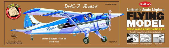 Balsa Glider Kit - 1/18 DHC-2 Beaver model with 24-inch wingspan for hands-on crafting and flight experience.