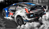 Maverick 1/10 Strada RX Rally Cross RC car with waterproof speed control, 12-turn motor, and 4WD drivetrain for high-performance racing.