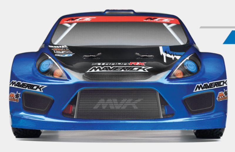 Maverick 1/10 Strada RX Rally Cross RC car, featuring waterproof speed control, 4WD, and durable design for thrilling adventures.