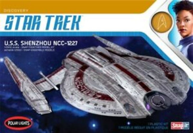 Detailed 1/2500 scale model kit of the Star Trek USS Shenzhou, perfect for fans and model builders aged 10 and up.