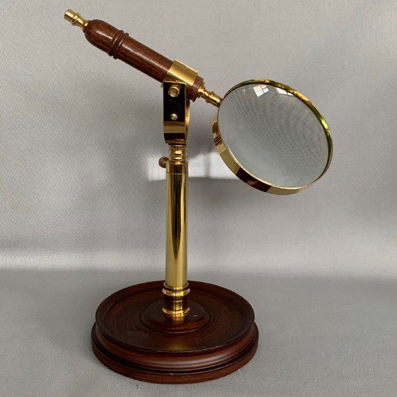 Magnifying glass on sturdy stand with 2x magnification, ideal for detailed work, crafts, and repairs.