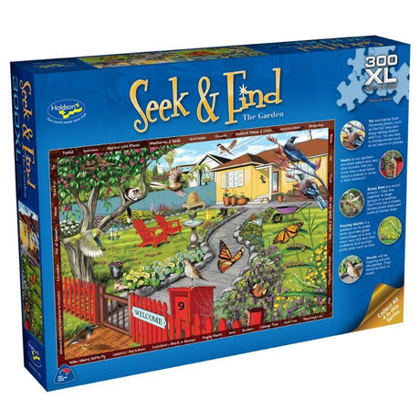 Extra large jigsaw puzzle featuring a vibrant New Zealand garden scene with hidden treasures to find, enhancing relaxation and creativity.