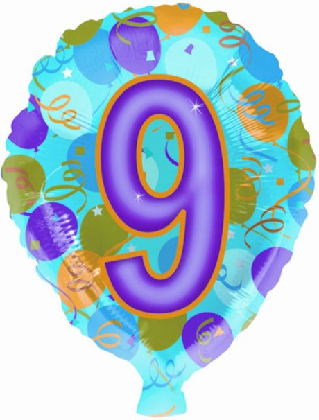 Vibrant 17in No.9 Latex Shape Balloon, perfect for celebrations and events, unfilled, ready for helium or air.