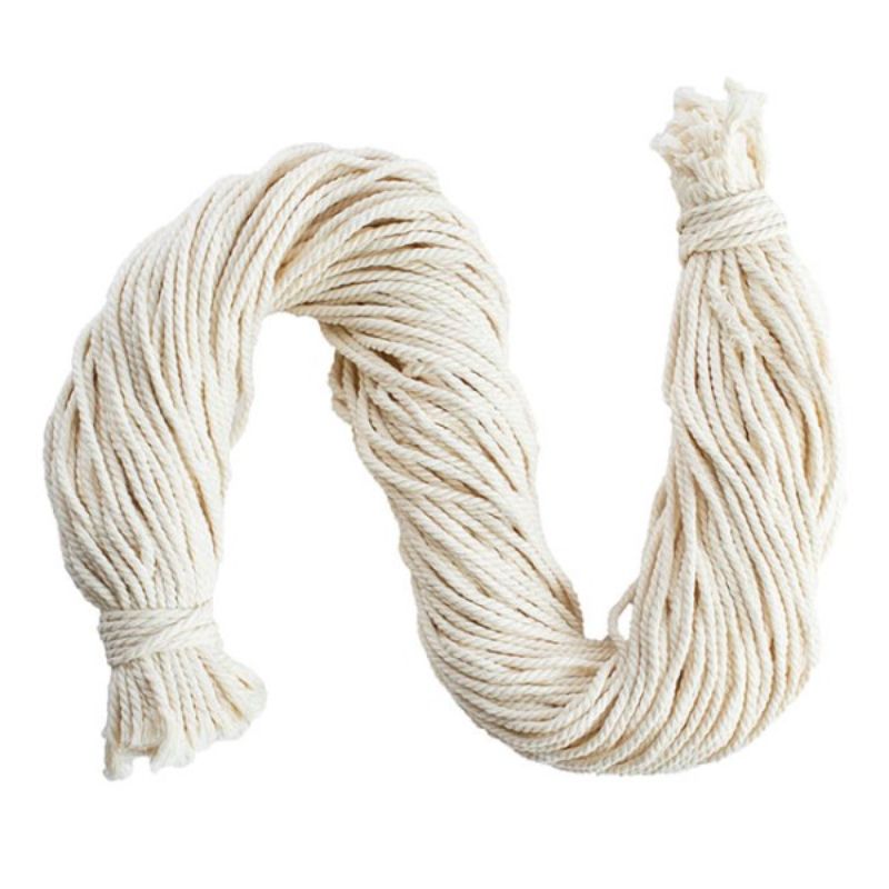 Pre-cut white cotton string bundle with 100 pieces, 3mm x 70cm, ideal for crafting, gift wrapping, and DIY projects.