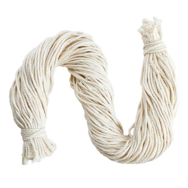 Pre-cut white cotton string bundle with 100 pieces, 3mm x 70cm, ideal for crafting, gift wrapping, and DIY projects.