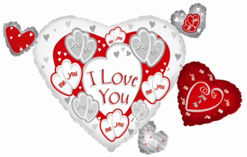 Vibrant 18in red HUGS & KISSES balloon, perfect for expressing love on Valentine's Day or any romantic occasion.