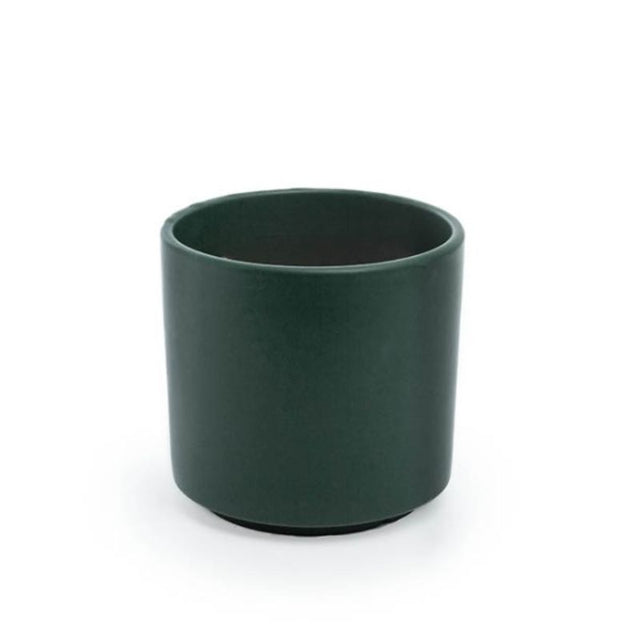 Ceramic pot in matte deep teal, 15cm diameter, stylish planter for indoor plants and home decor enhancement.