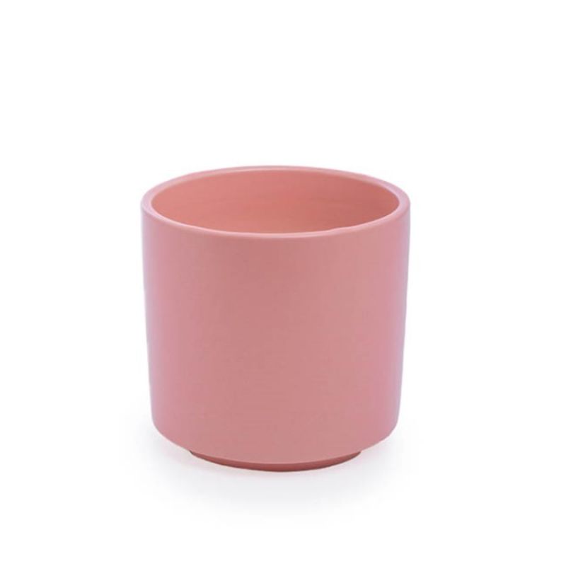 Ceramic pot in matte earth red, 15Dx14cmH, perfect for indoor/outdoor plant display and stylish home decoration.