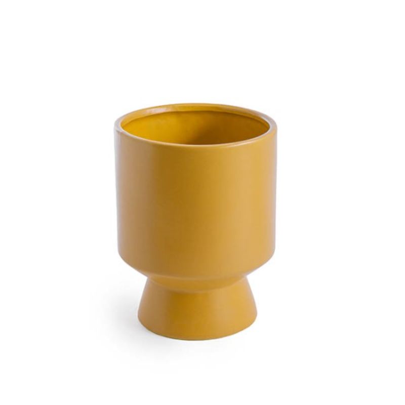 Ceramic Matte Mango Mojito pot, 15.5cm diameter, 20cm height, stylish and durable for indoor and outdoor plant display.
