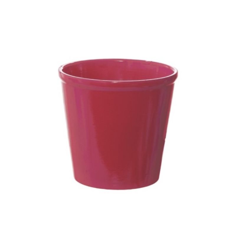 Ceramic terracotta pot in vibrant hot pink, perfect for plants or as a decorative centerpiece, measuring 12x11.5cmH.