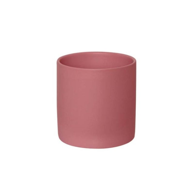 Ceramic Satin Matte Rose pot in Chateau Rose, 14x14cmH, perfect for stylish indoor/outdoor plant display and healthy growth.