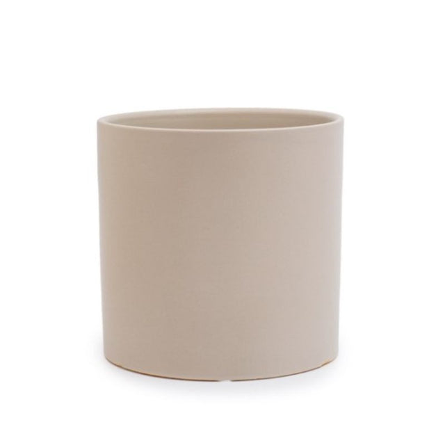Matte light grey ceramic plant pot, 21x21cmH, perfect for indoor plants and modern decor.