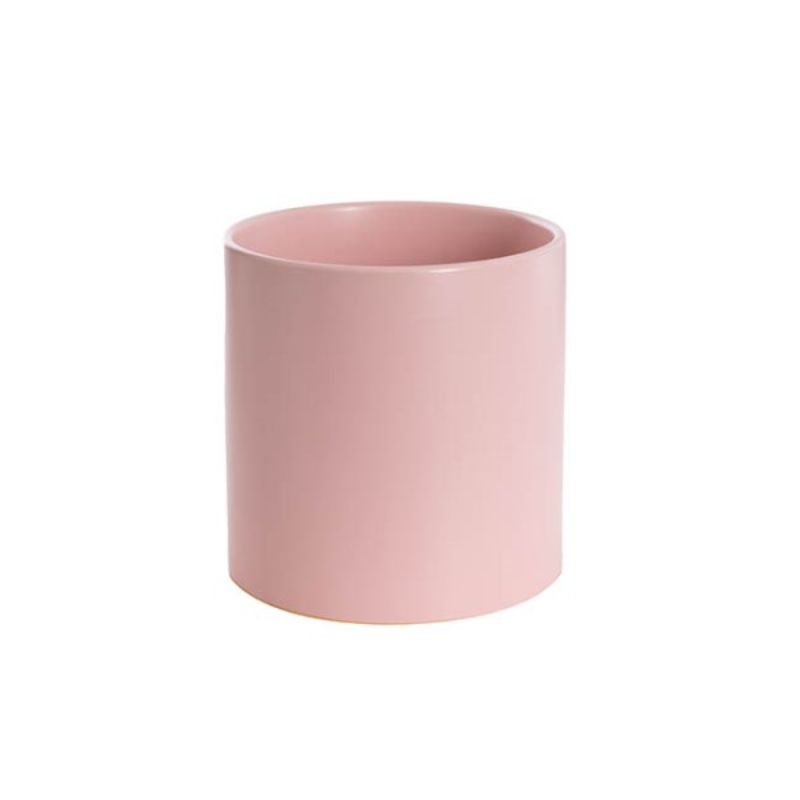 Stylish 21x21cm soft pink ceramic plant pot with a matte finish, perfect for modern home décor and indoor gardening.