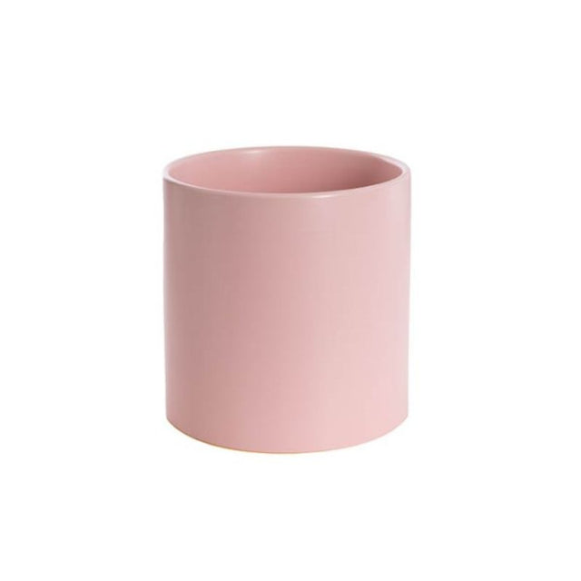 Stylish 21x21cm soft pink ceramic plant pot with a matte finish, perfect for modern home décor and indoor gardening.