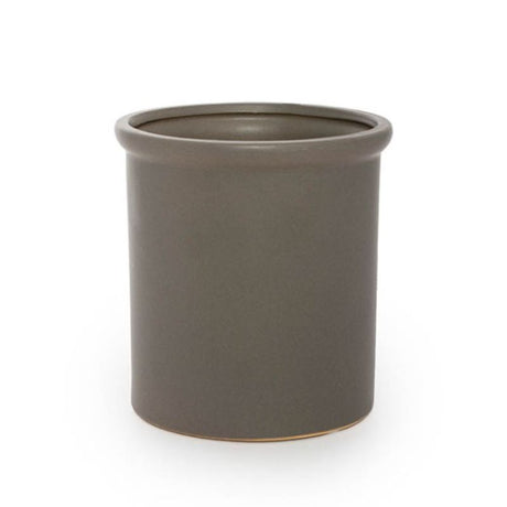 Elegant ceramic vase in satin matte charcoal, perfect for showcasing flowers or branches in contemporary home decor.