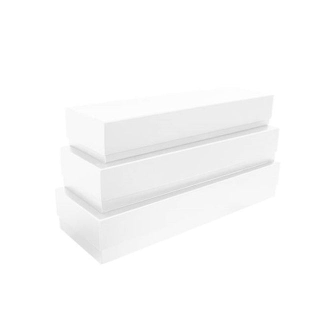 Elegant matte rose gift boxes set of 3 in white, perfect for special occasions and stylish gift presentation.