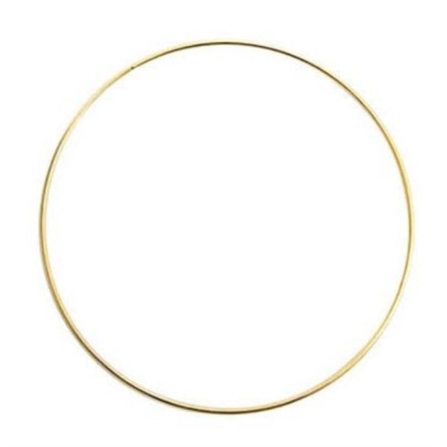 Gold 20cm floral metal hoop, ideal for elegant arrangements and decor, perfect for events and home styling.