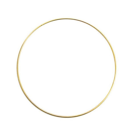 Gold floral metal hoop, 30cm diameter, ideal for elegant arrangements and decorations at events and home decor.