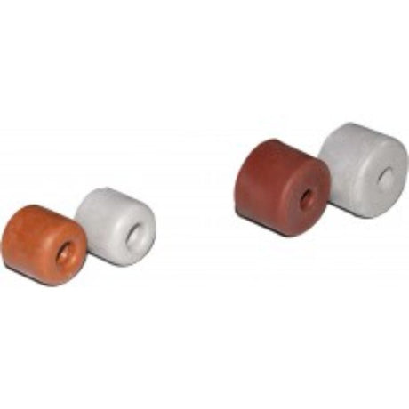 Round brown rubber door stop, 40mm, screw-on design, prevents damage to walls and floors, perfect for any decor.