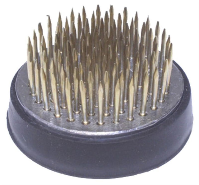 Florist Flower Frog with 91 copper pins, compact design for stable floral arrangements, 4.3x4.3x2cm size.
