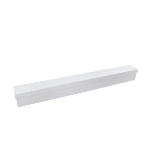 Elegant white ribbed rose box, perfect for presenting a single rose or small bouquet, enhancing any gifting occasion.