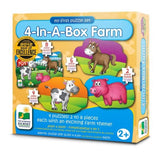Colorful Step Ups Farm puzzles for toddlers, featuring big chunky pieces that enhance motor skills and cognitive development.