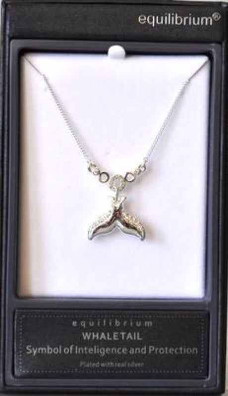 Elegant whale tail pendant necklace symbolizing freedom and ocean connection, perfect for everyday wear or special occasions.