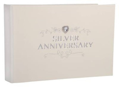 Elegant silver anniversary photo album, 13 x 18 cm, perfect for preserving cherished memories and special moments.