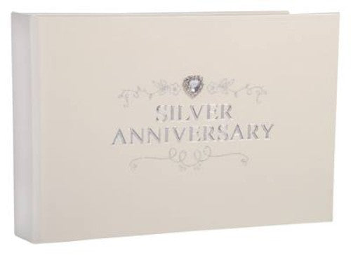 Elegant silver anniversary photo album, 13 x 18 cm, perfect for preserving cherished memories and special moments.