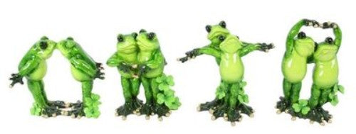 Ornament - Marble Look Frog Lovers - Set of 4 (Assorted)