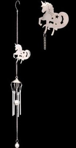 Enchanting wind chime featuring a fantasy unicorn, perfect for adding whimsical charm to gardens and outdoor spaces.