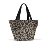 Reisenthel Shopper Bag in Baroque Taupe, stylish, water-repellent, 15L capacity with zip pocket and stable bottom design.