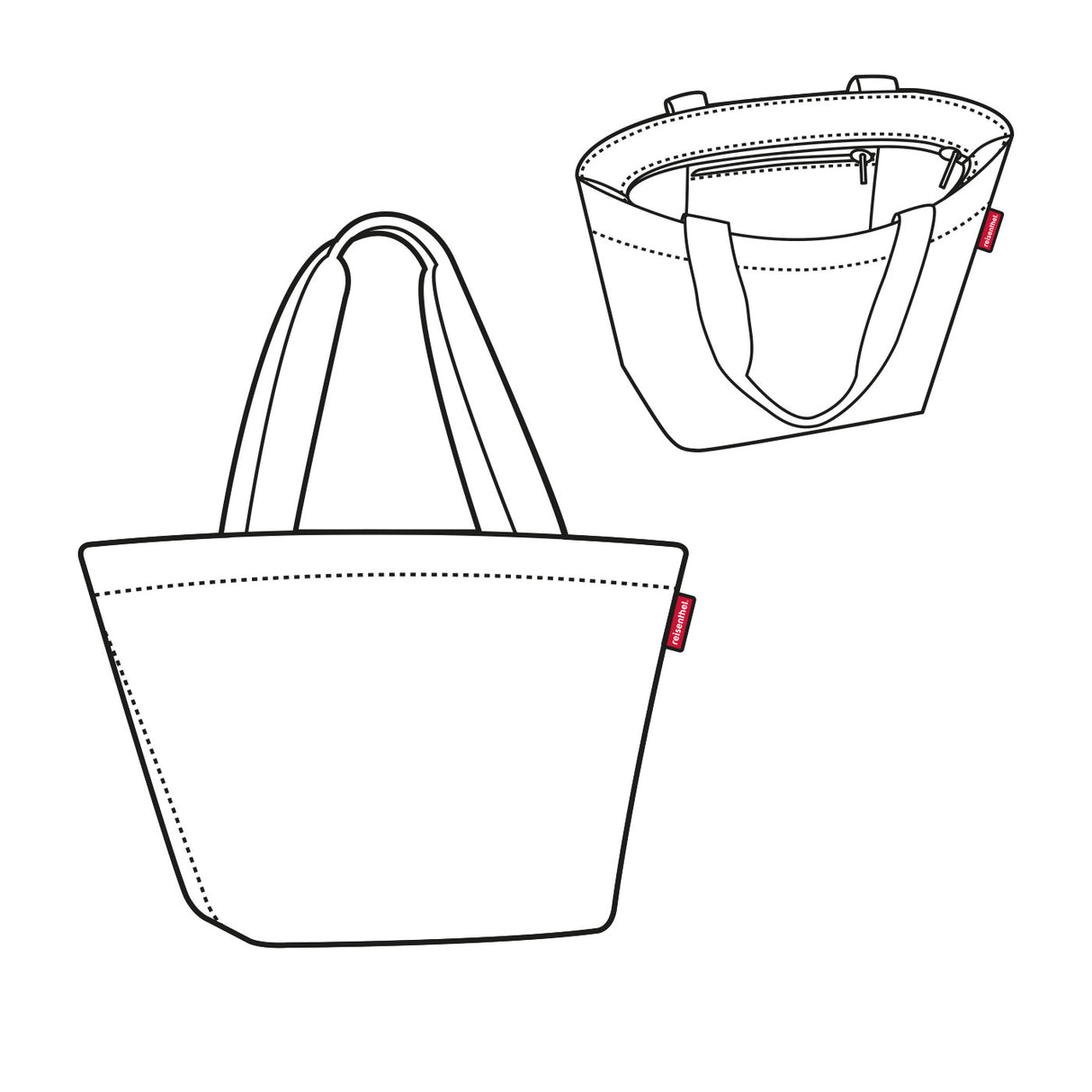 Colorful Reisenthel Shopper Bag with floral design, zip closure, and spacious 15L capacity for stylish, eco-friendly shopping.
