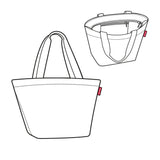 Colorful Reisenthel Shopper Bag with floral design, zip closure, and spacious 15L capacity for stylish, eco-friendly shopping.