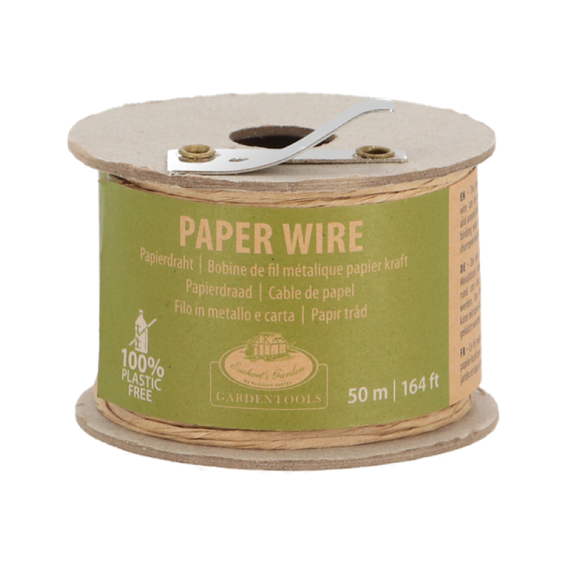 Set of 2 durable paper wire rolls with integrated cutter, perfect for floral arrangements and gift wrapping.