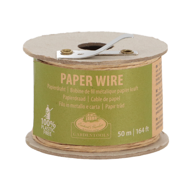 Set of 2 durable paper wire rolls with integrated cutter, perfect for floral arrangements and gift wrapping.