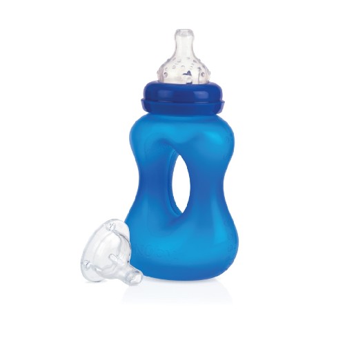 Nuby Lil Gripper Bottle and Cup: BPA-free, 270ml, easy grip handles, non-drip design for toddlers transitioning to independent drinking.