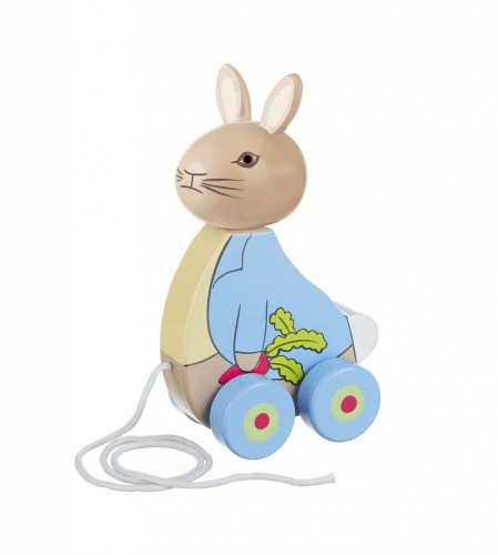 Charming Peter Rabbit pull-along toy for toddlers, designed for imaginative play and motor skill development.
