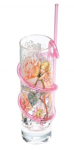 Colorful straw beaker featuring whimsical flower fairy designs, perfect for kids' drinks and promoting fun hydration.