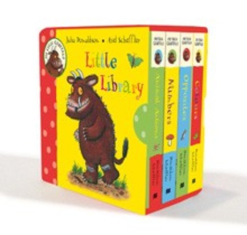 Assorted collection of four sturdy board books featuring Gruffalo characters, perfect for toddlers' storytime adventures.