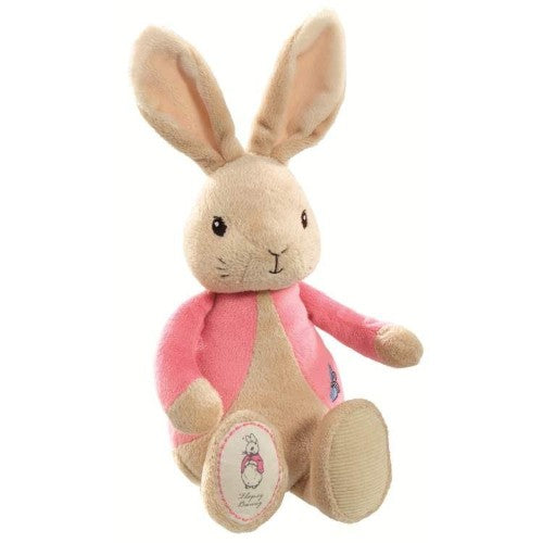 Adorable 26cm Flopsy Bunny plush from Beatrix Potter, perfect for cuddles and imaginative play for infants and toddlers.