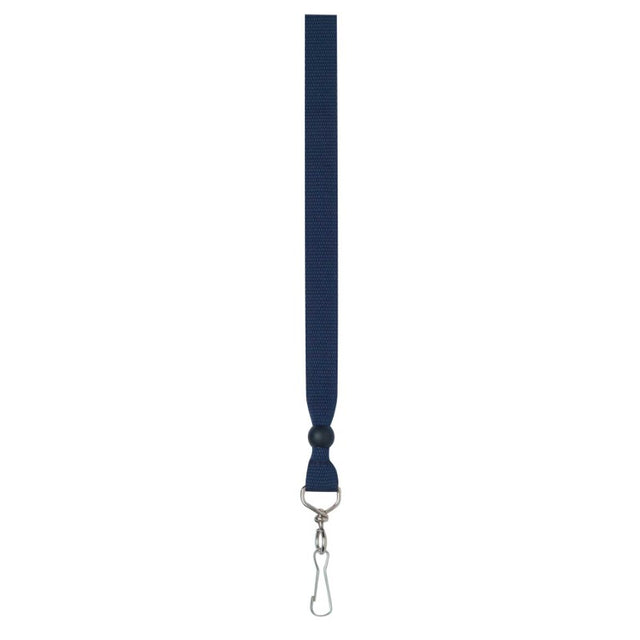 Navy Ribbon Lanyard with a 50mm metal clip, stylish and functional for ID badges, keys, and everyday use.