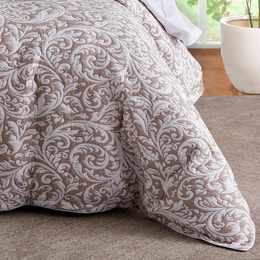 Super King Duvet Cover Set in luxurious linen features elegant Art Nouveau design with check pattern and cord piping.