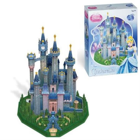 3D paper model of Disney Cinderella Castle, 356 pieces, durable design, assembly size 13.22" x 12.71" x 16.42", no glue needed.